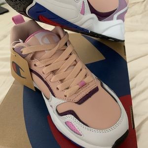 Pink and purple champion sneakers